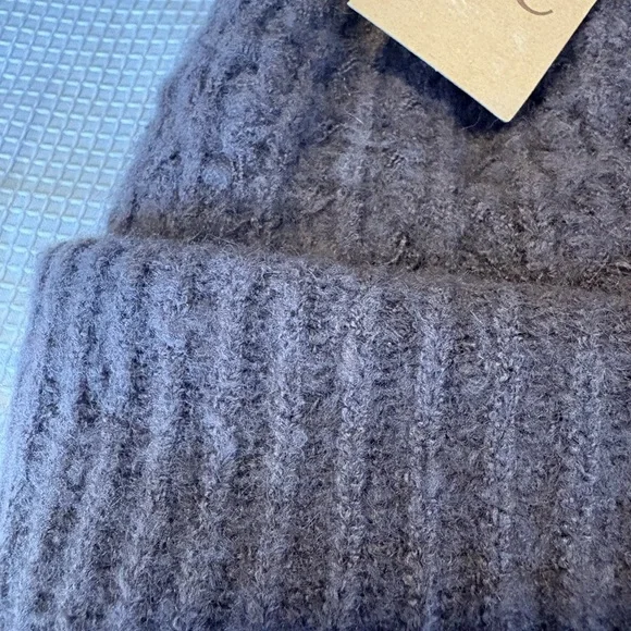 C.C Brown Knit Beanie with Faux Fur Pom - Picture 8 of 14
